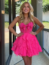 Gorgeous Sweetheart Strapless Bow Tie A-line Short Mini Dress Homecoming Dress